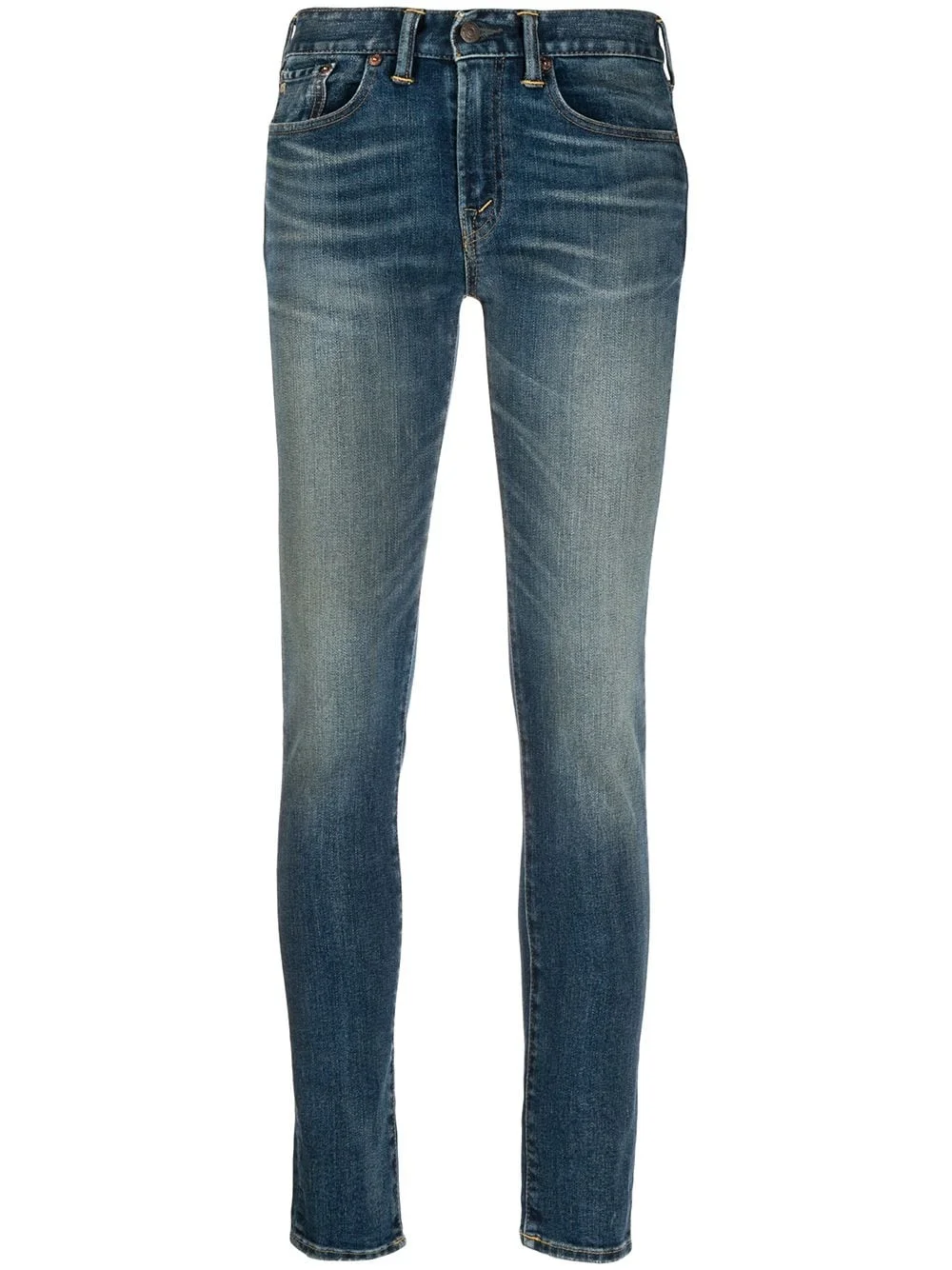 stonewashed mid-rise skinny jeans - 1