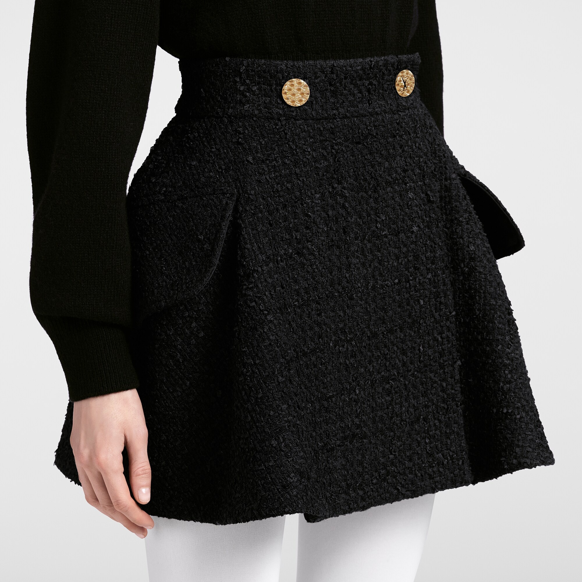 Tweed Mini Wrap Skirt - 3
