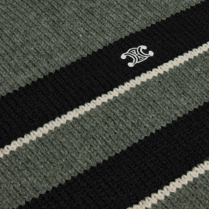 striped triomphe crew neck sweater in wool 4