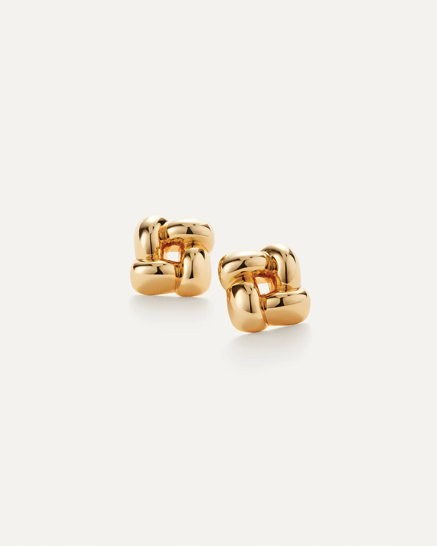 Small Woven Square Earrings - 1