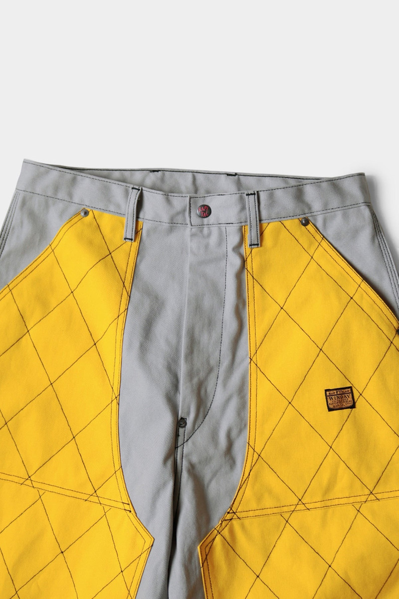 CANVAS W-KNEE ROOKIE PAINTER PANTS(2TONES) - GRAY X YELLOW 5