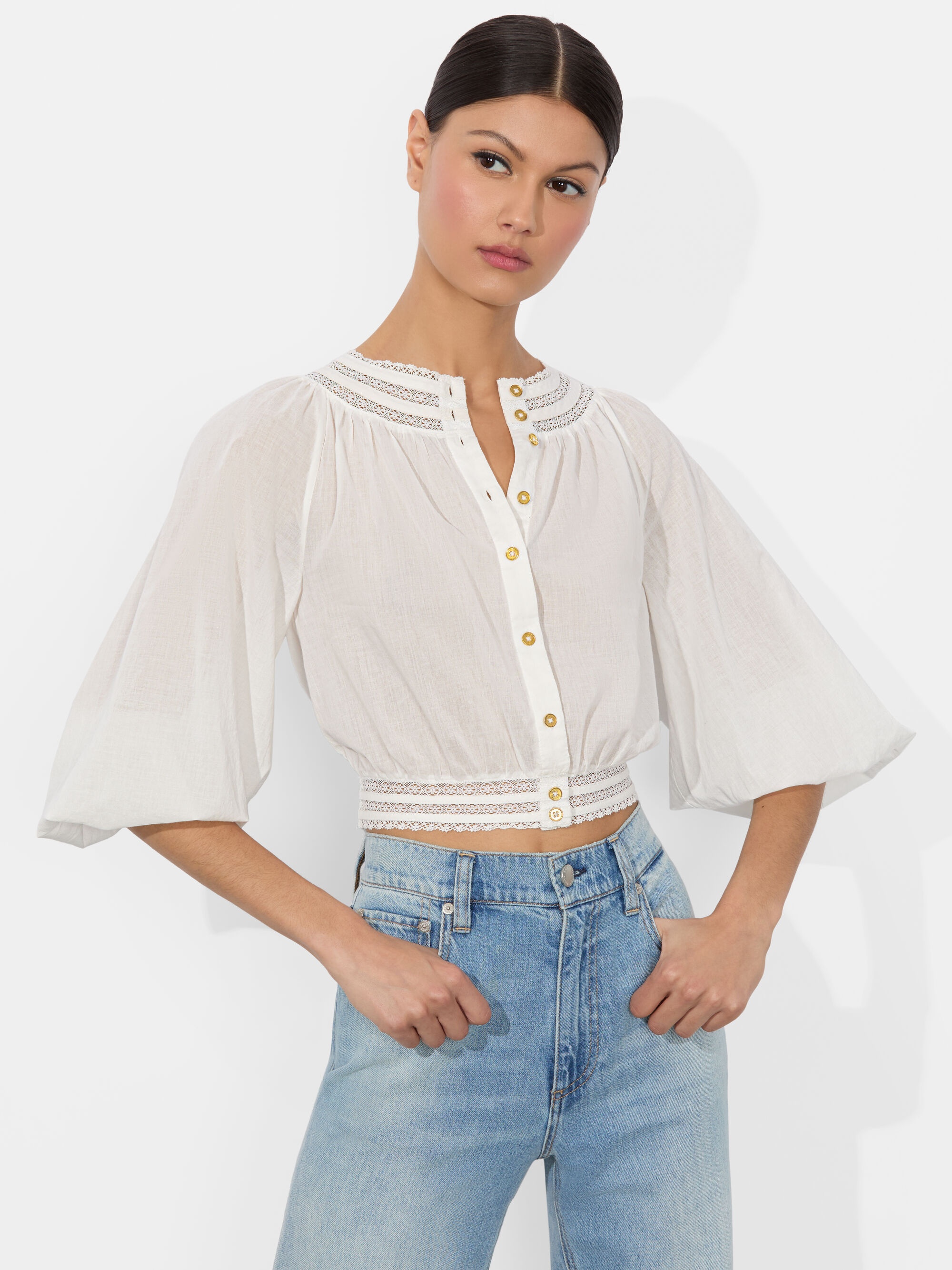 CHERELLE BUTTON DOWN BLOUSE - 2