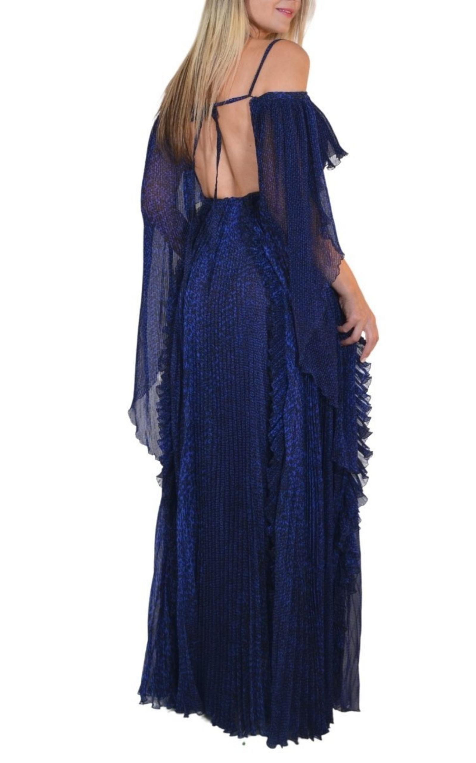 Ralph & Russo - Blue Silk Ball Cape Gown - 6