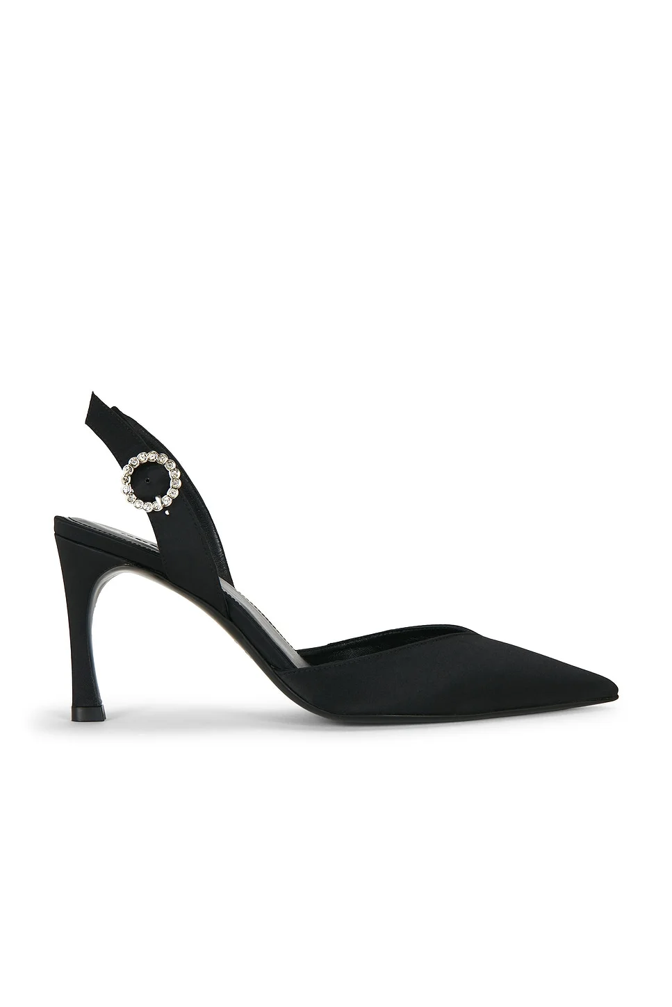 Slingback High Heel Satin Pump - 1