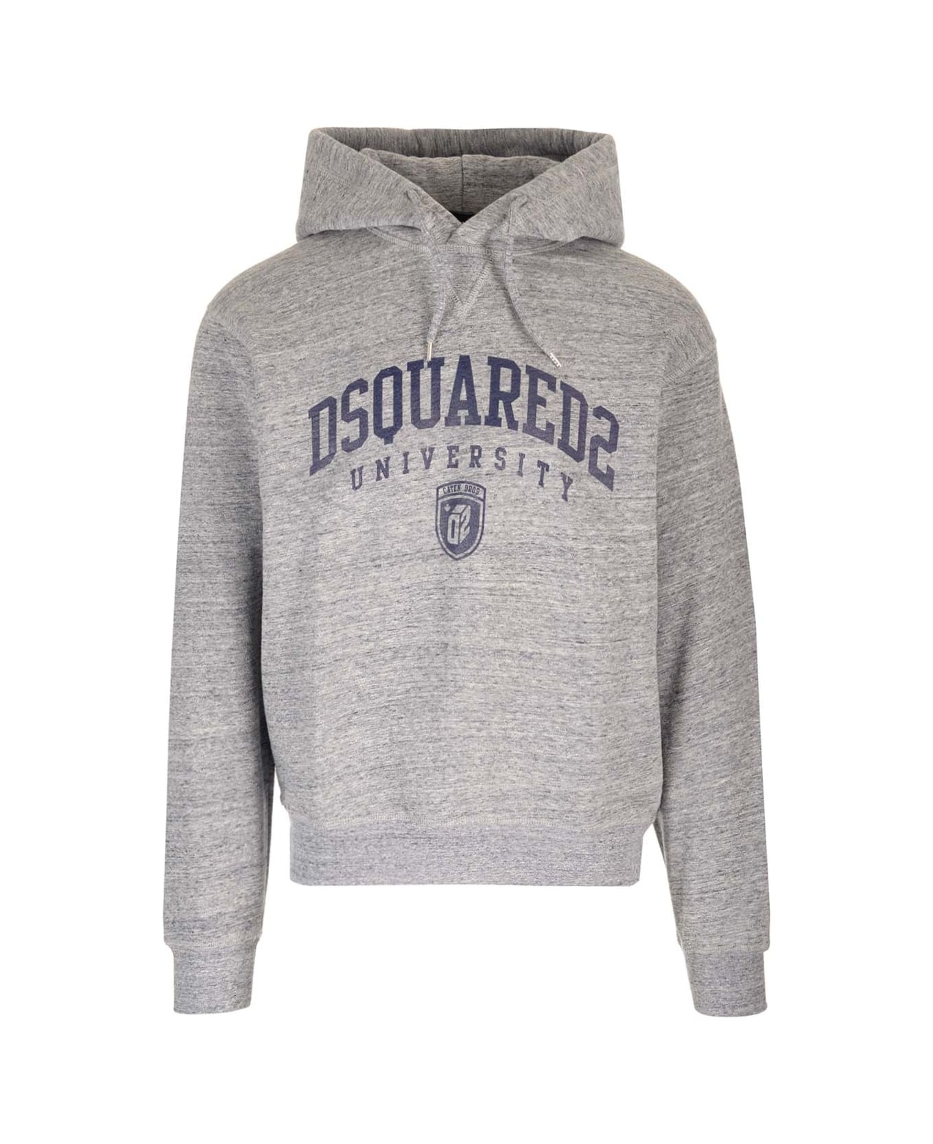 Logo Print Melange Hoodie - 1