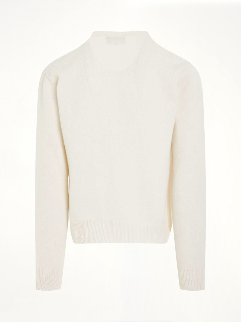 We11done Pocket Logo Knit Cardigan Ivory outlook