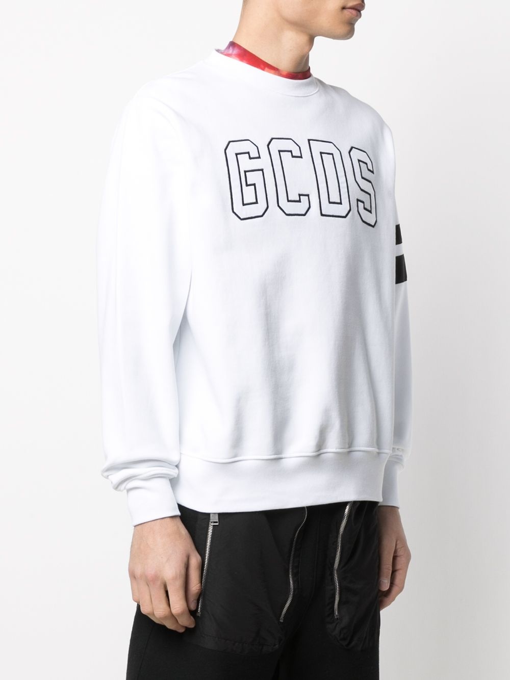 logo-print cotton sweatshirt - 3