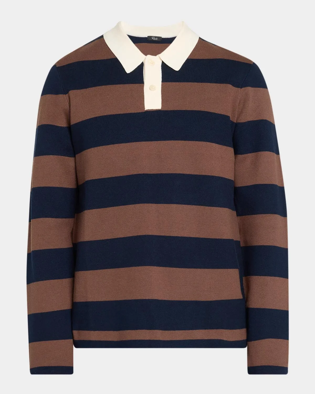 Men's Luther Striped Cotton Rugby Polo Sweater - 1