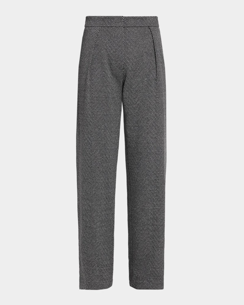 Straight-Leg Chevron Trousers 1