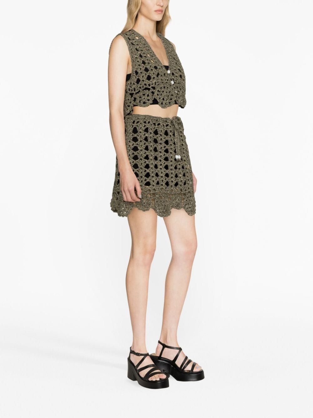 crochet-knit miniskirt - 4