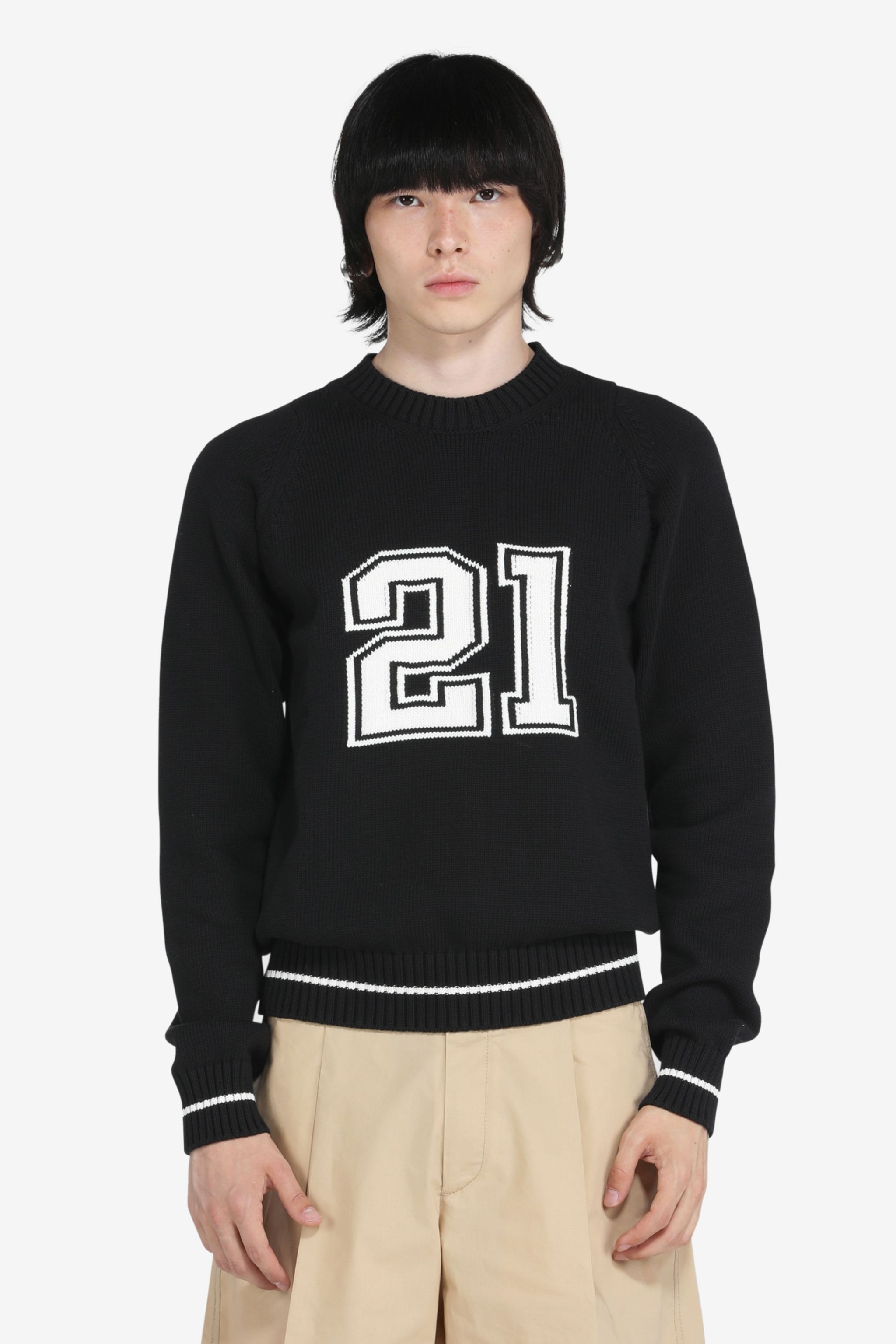 LOGO-INTARSIA SWEATER - 1