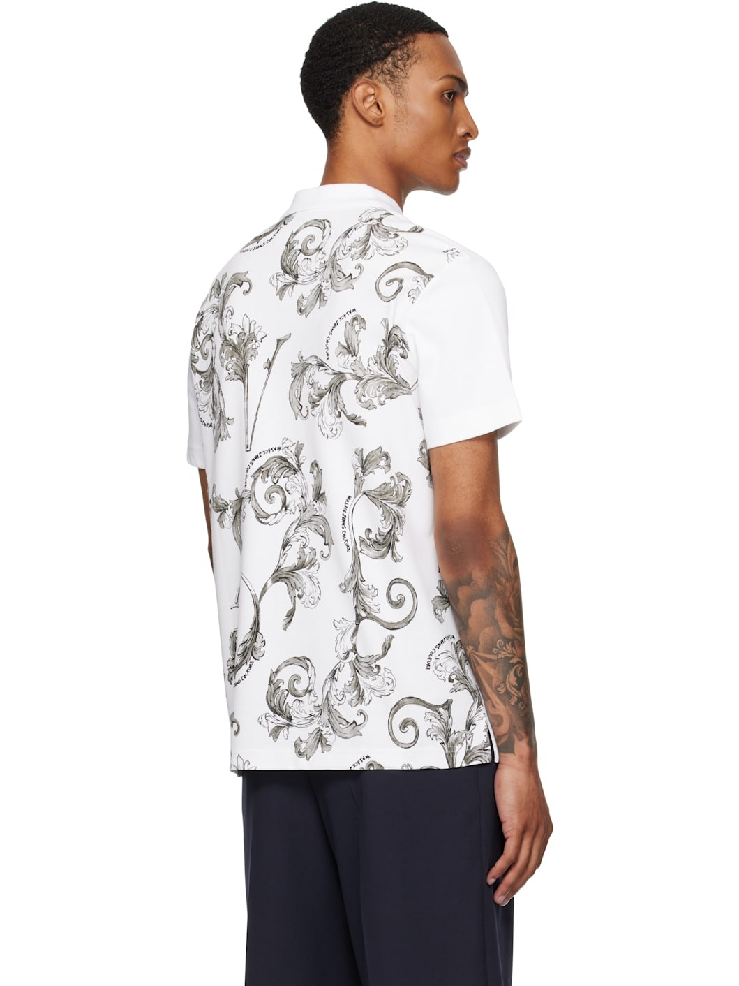 White Outline Barocco Polo - 3