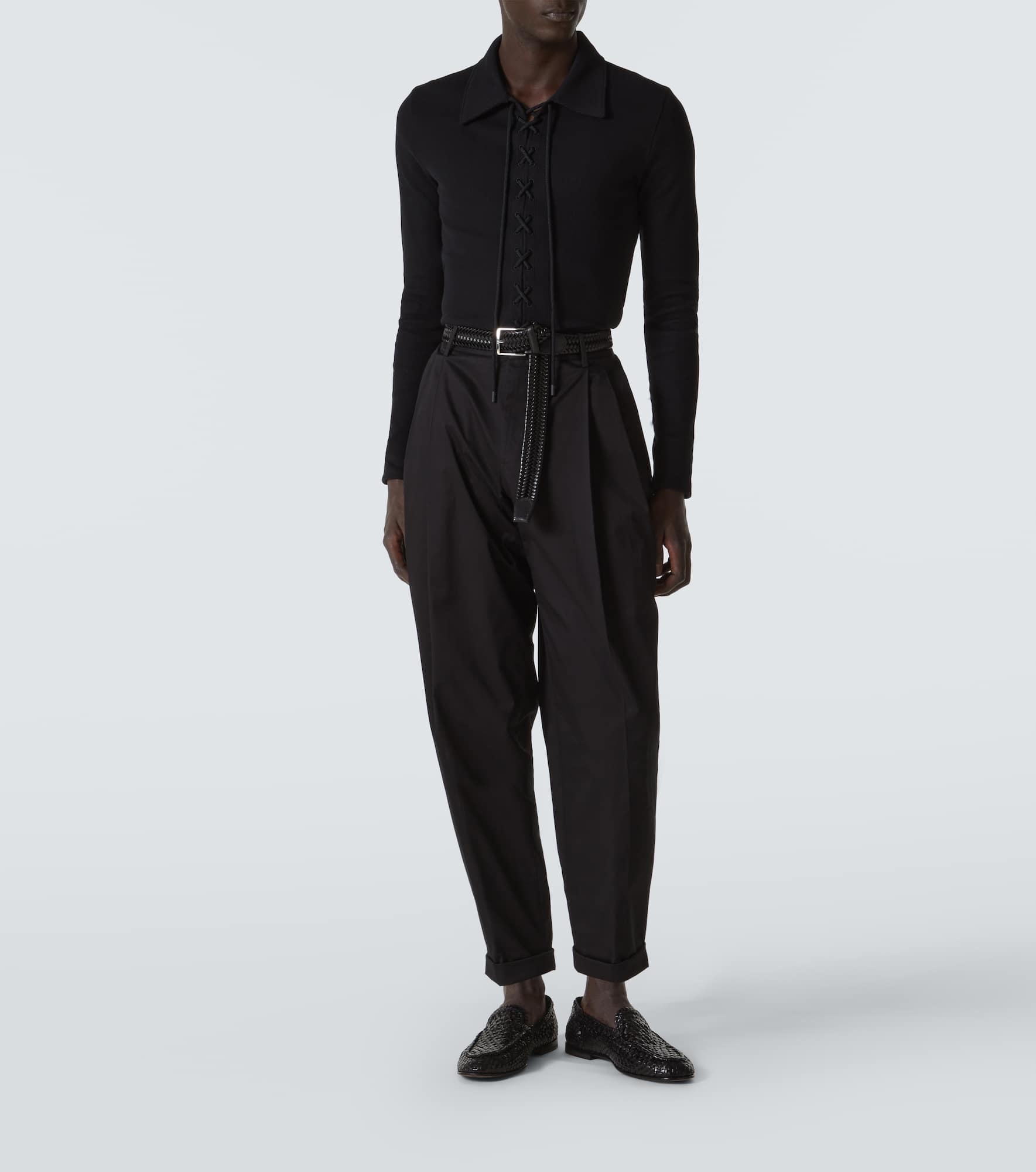 Cotton-blend tapered pants - 2