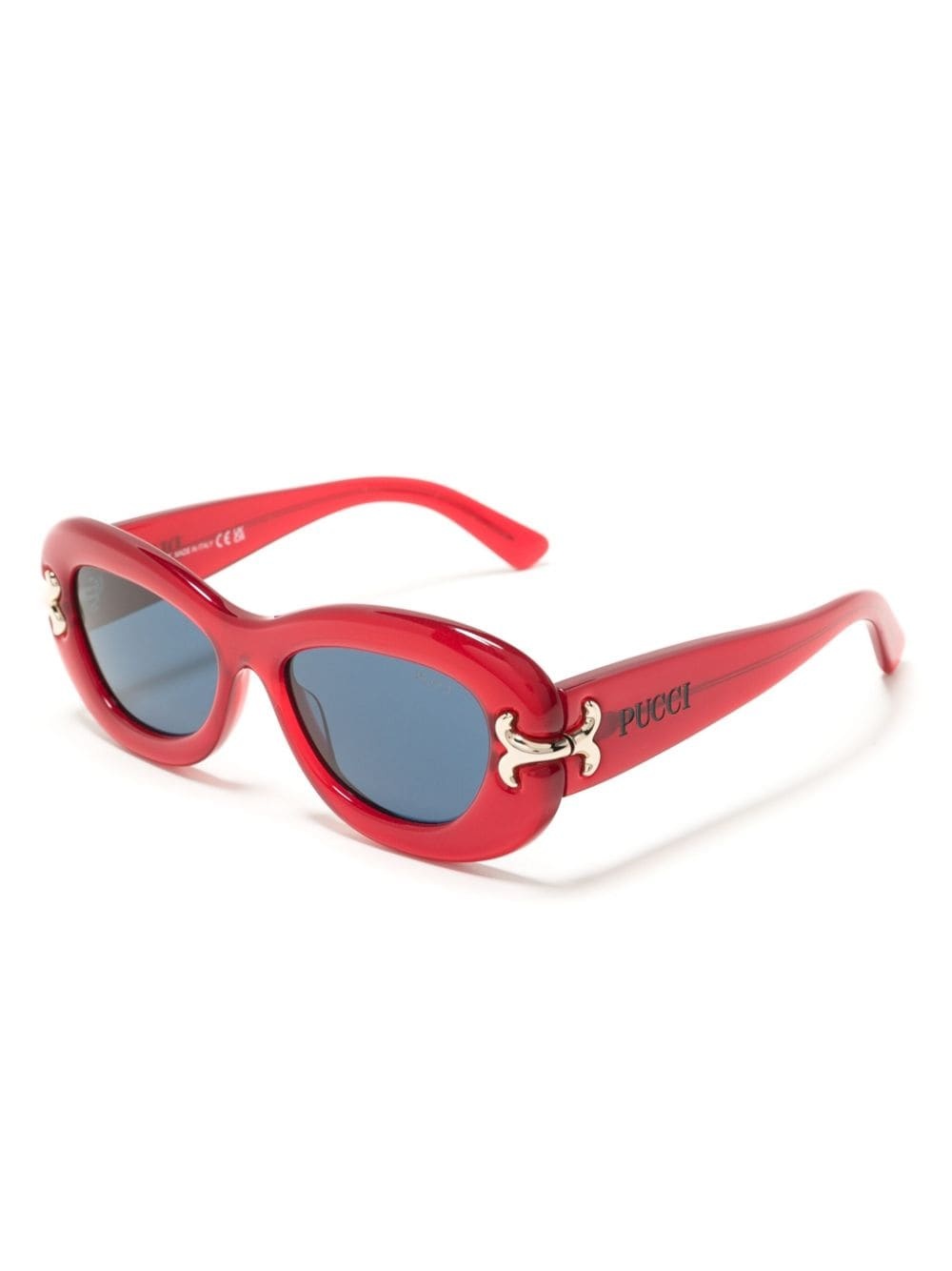 logo-print oval-frame sunglasses - 2