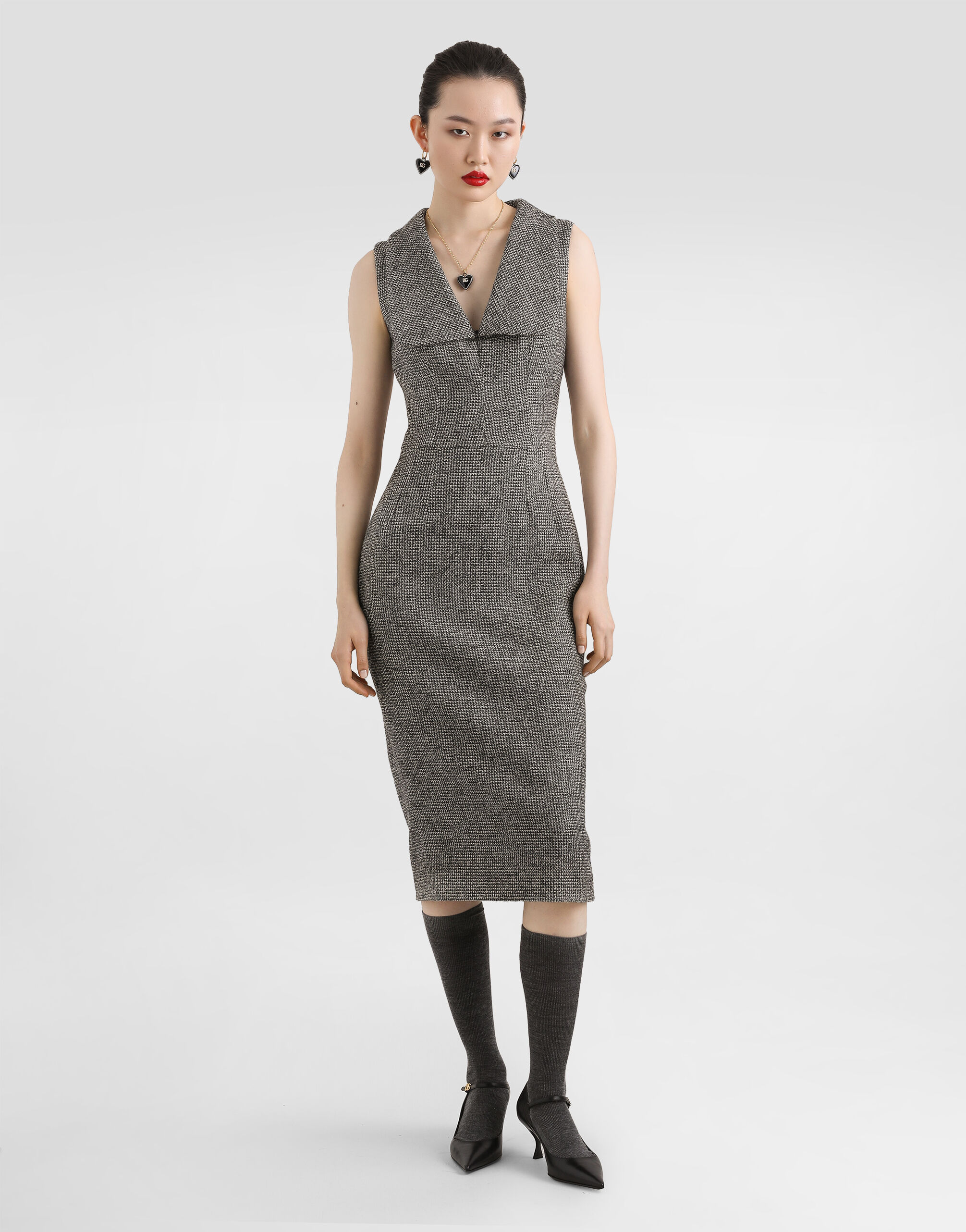 Long dotted wool blend dress - 2