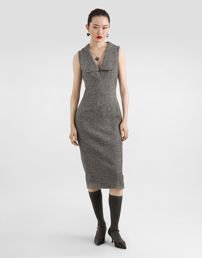 Dolce & Gabbana Long dotted wool blend dress outlook