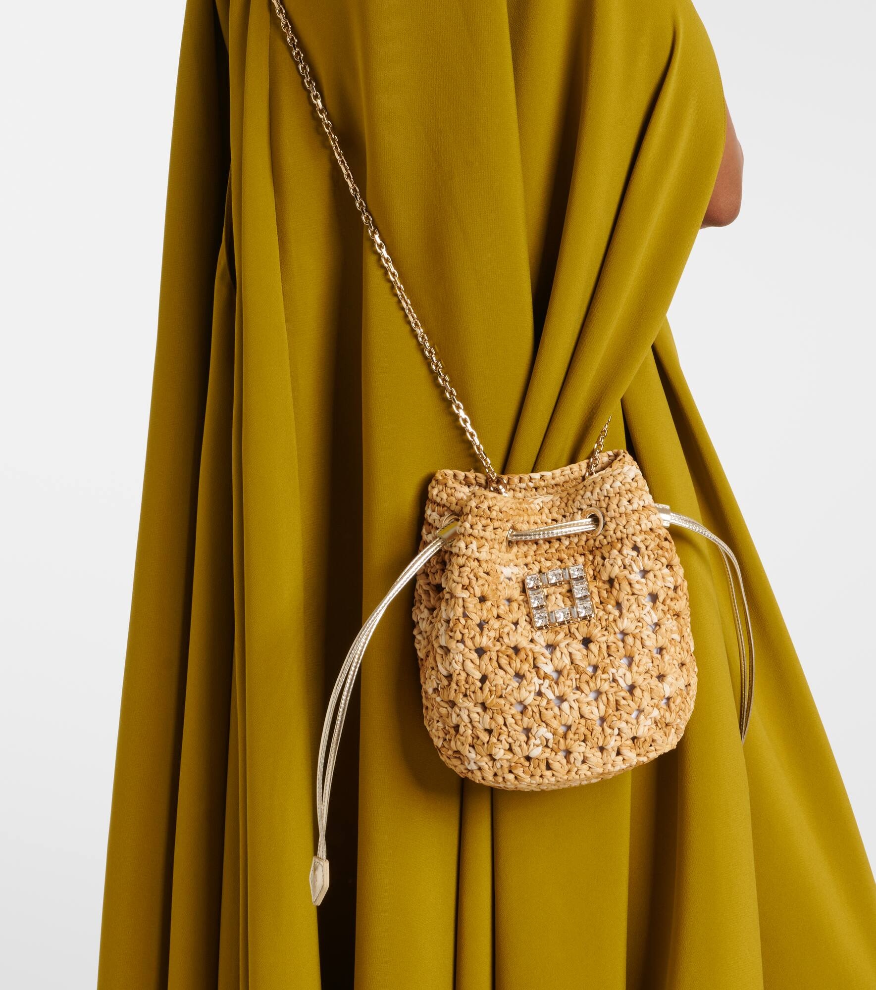 Tres Vivier raffia-effect bucket bag - 2