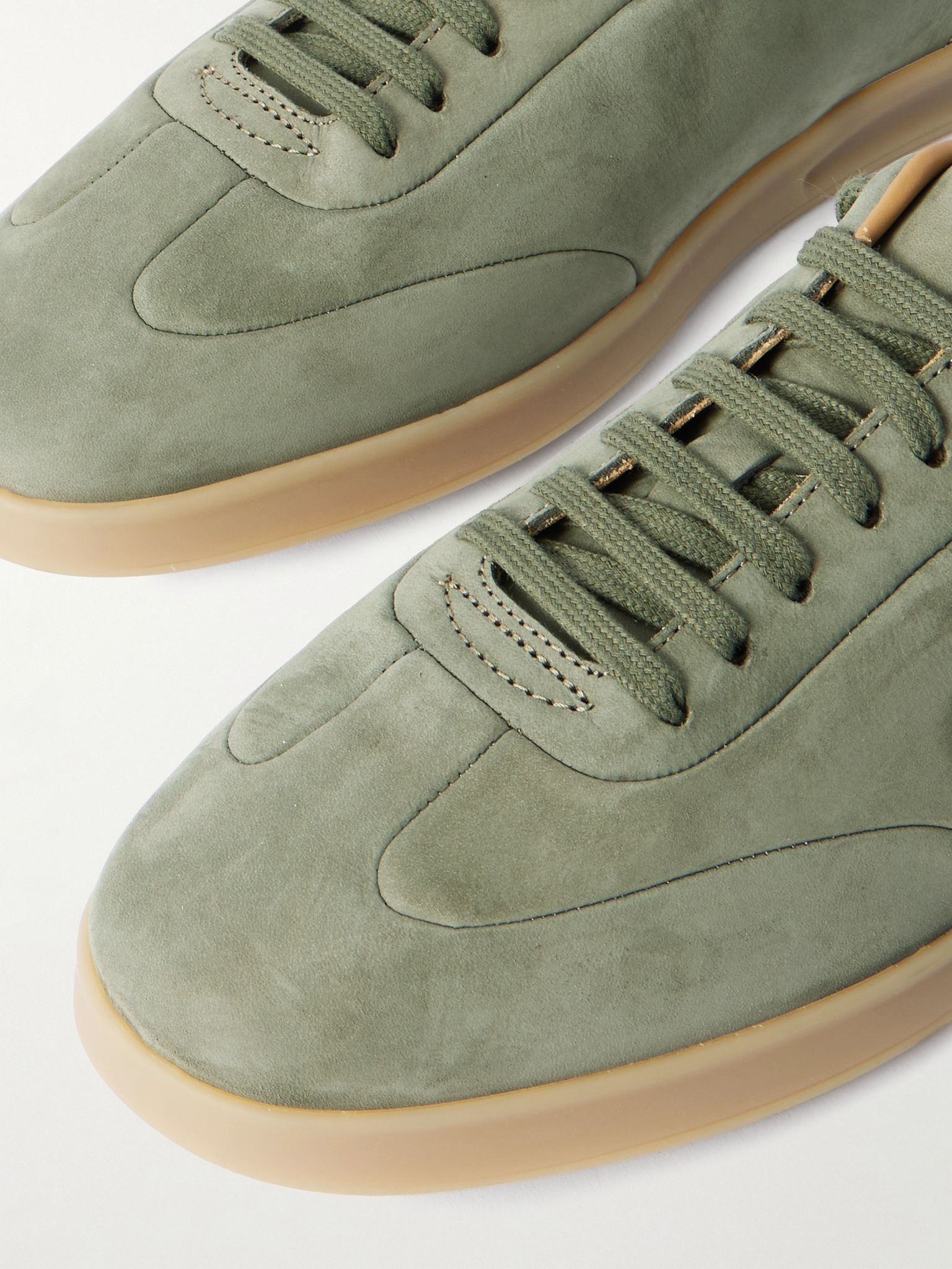 Bailey Logo-Embossed Nubuck Sneakers Green - 5