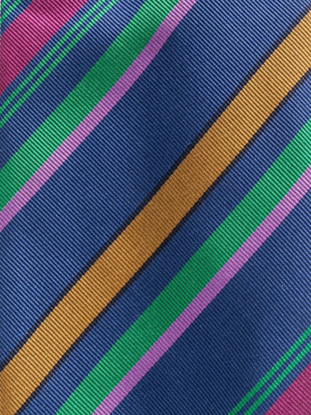 striped cotton-silk tie - 2