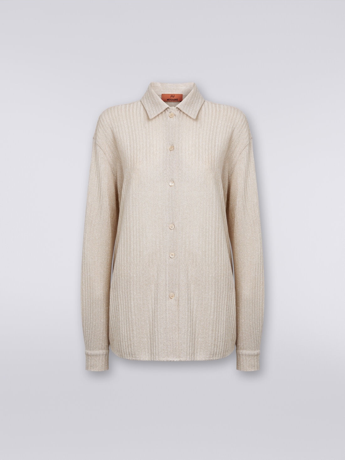 Cotton and viscose lamé oversized shirt - 1