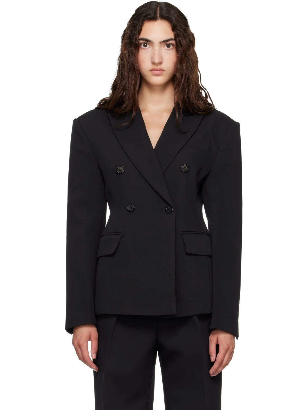Black Doyer Cinched Blazer - 1