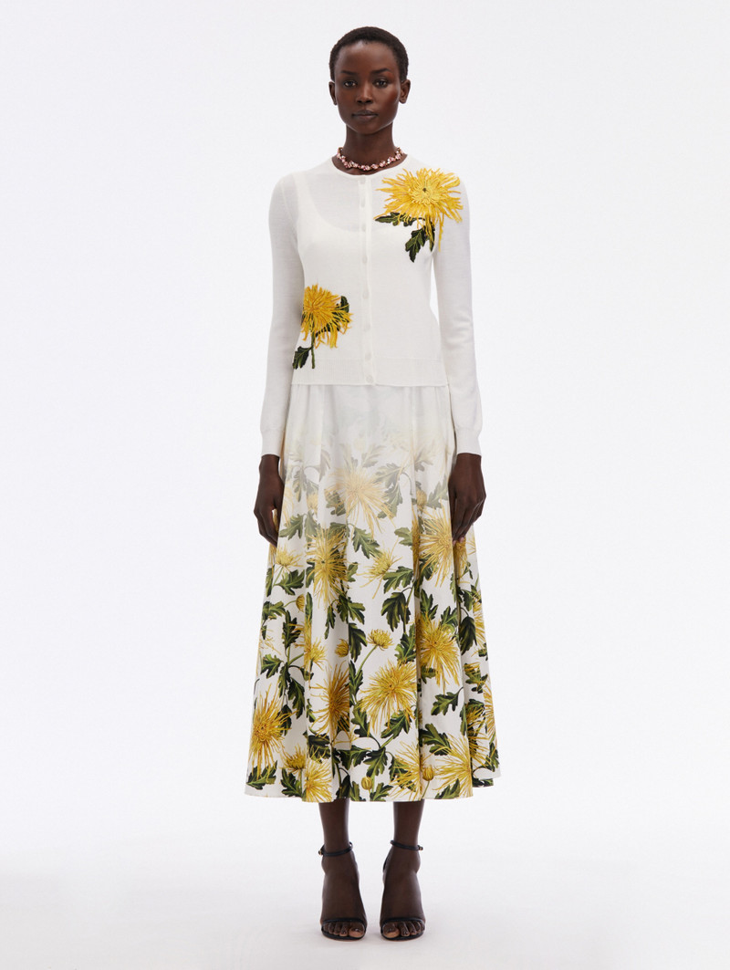 Oscar de la Renta CHRYSANTHEMUM THREADWORK CARDIGAN outlook