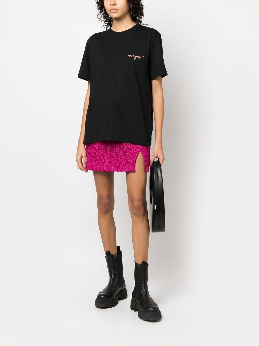 logo-embroidered cotton T-shirt - 2