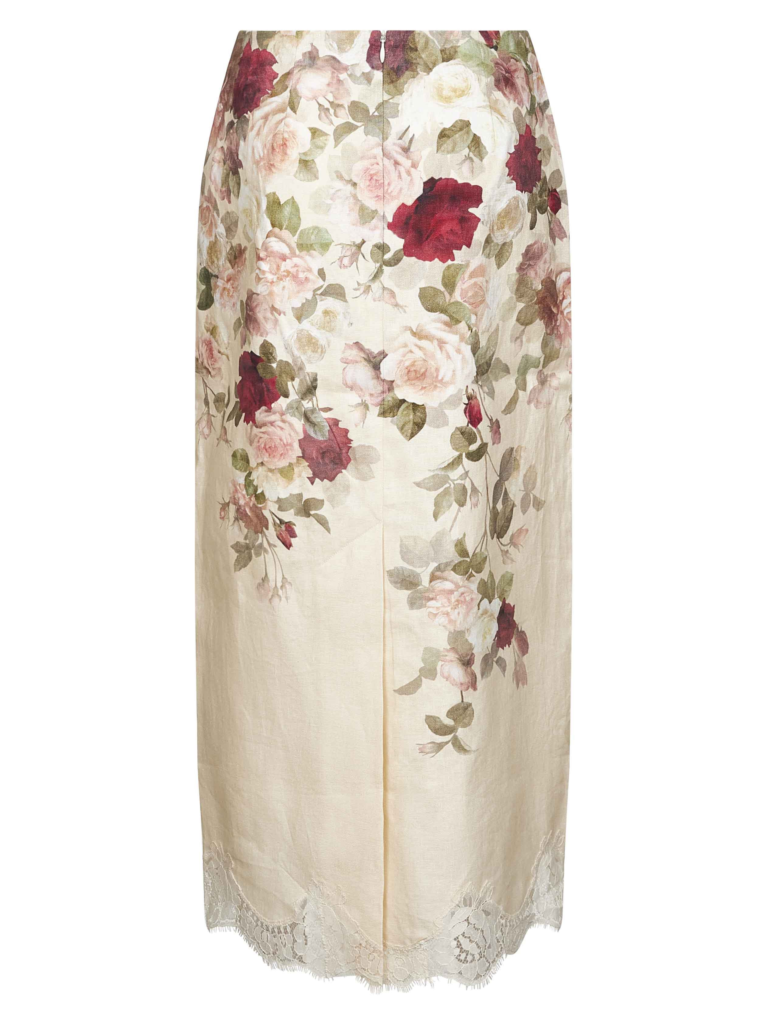 Cream Cascade print Hypnotic pencil skirt - 2