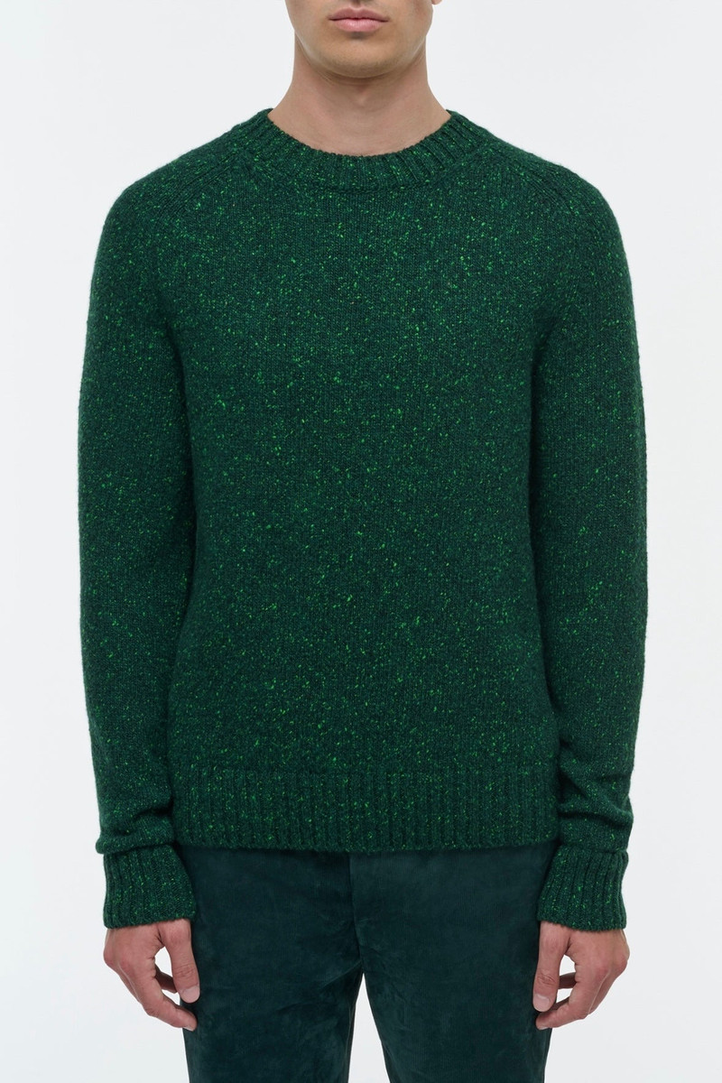 GABRIELA HEARST Daniel Knit Sweater in English Green Speckled Aran Cashmere outlook