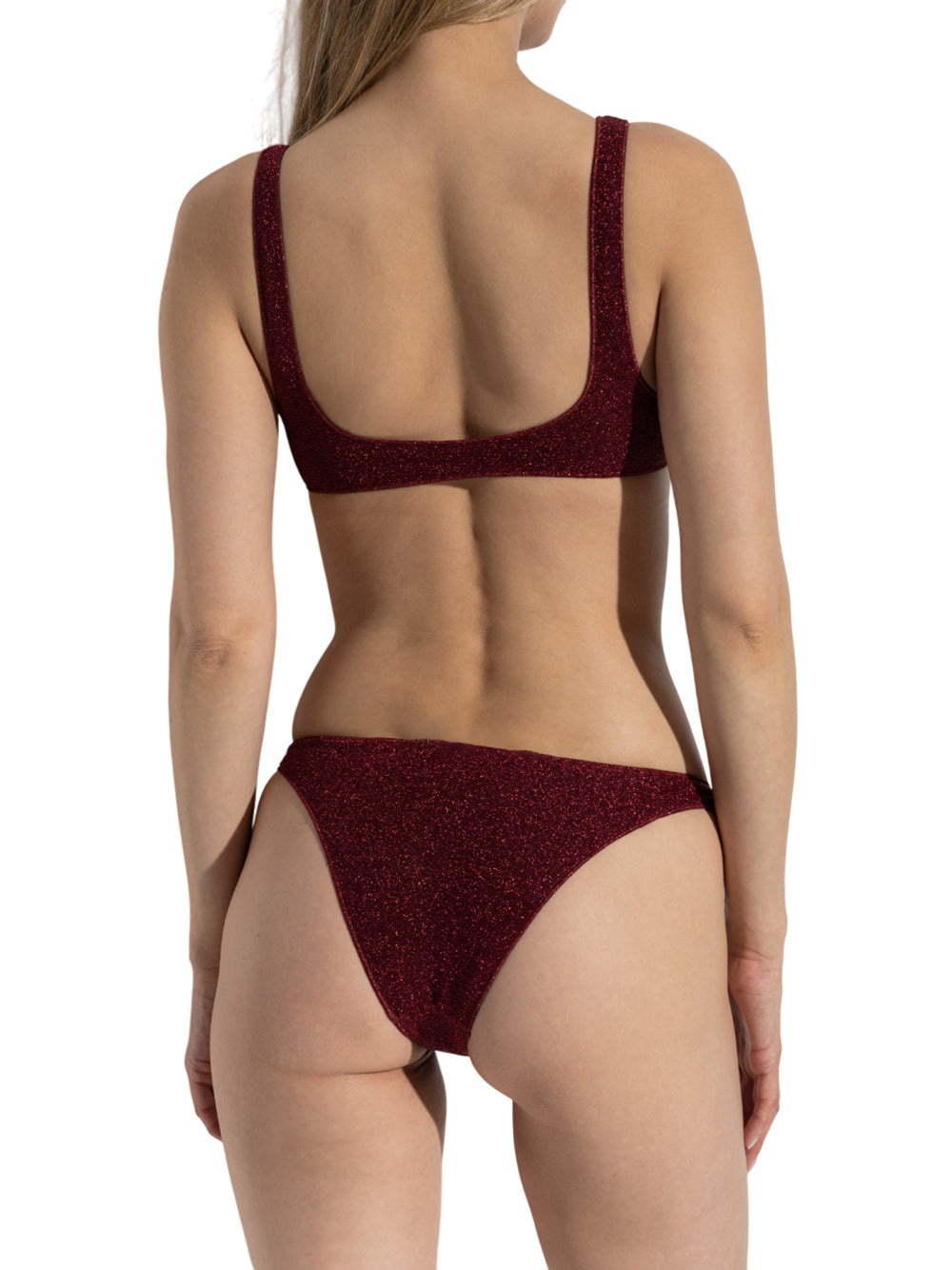 Oseree Burgundy Two-Piece Swimsuit - 3