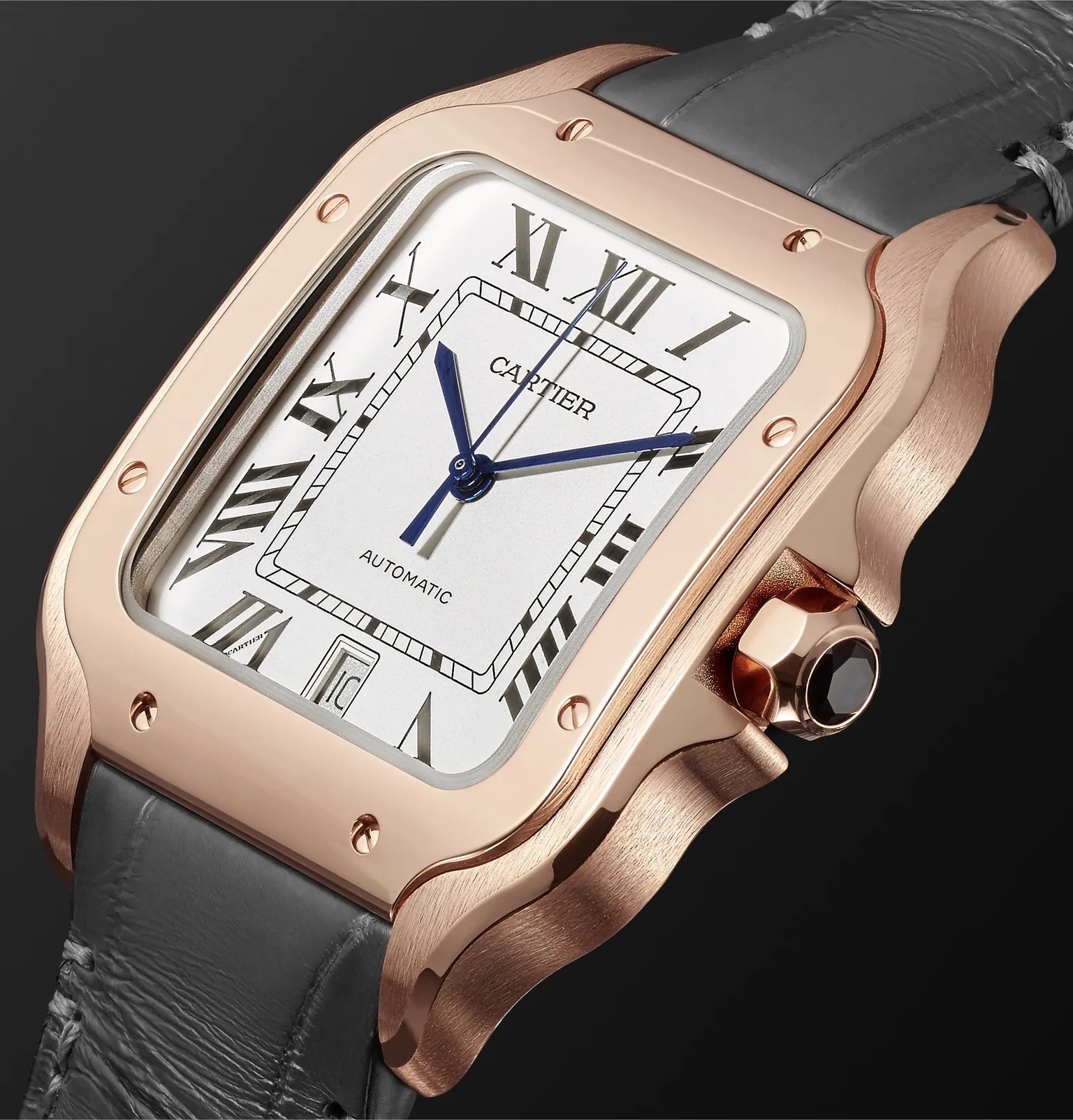 Santos Automatic 39.8mm 18-Karat Rose Gold Interchangeable Alligator and Leather Watch, Ref. No. WGS - 4