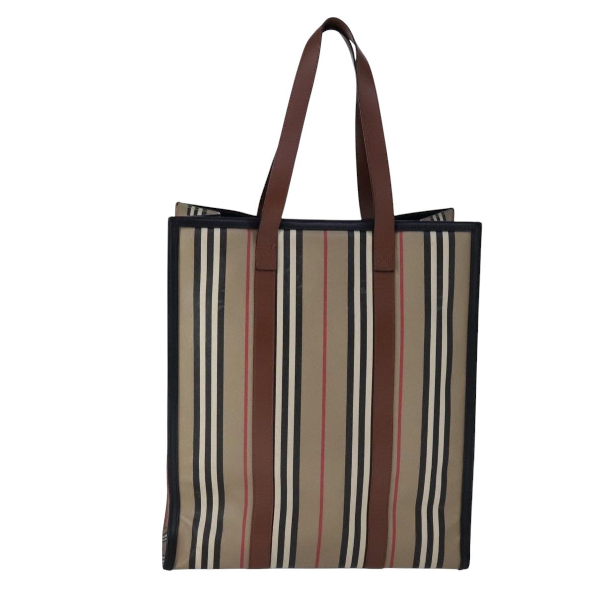Burberry Nova Check Tote Bag Pvc Leather Beige - 3