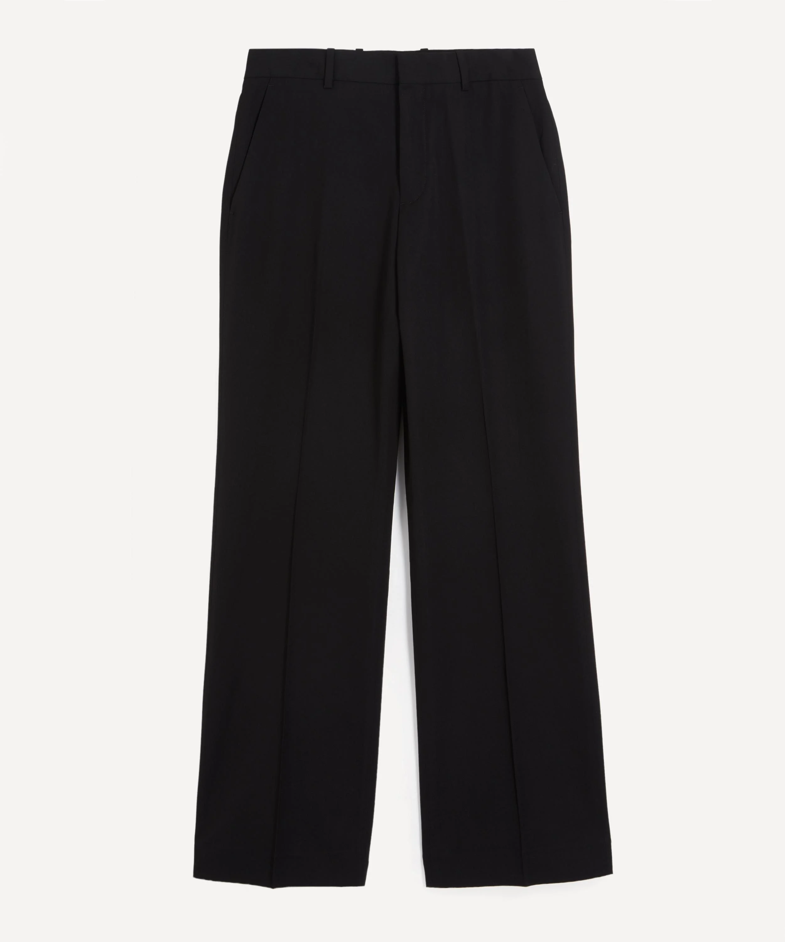 Black Cotton Satin Trousers - 1