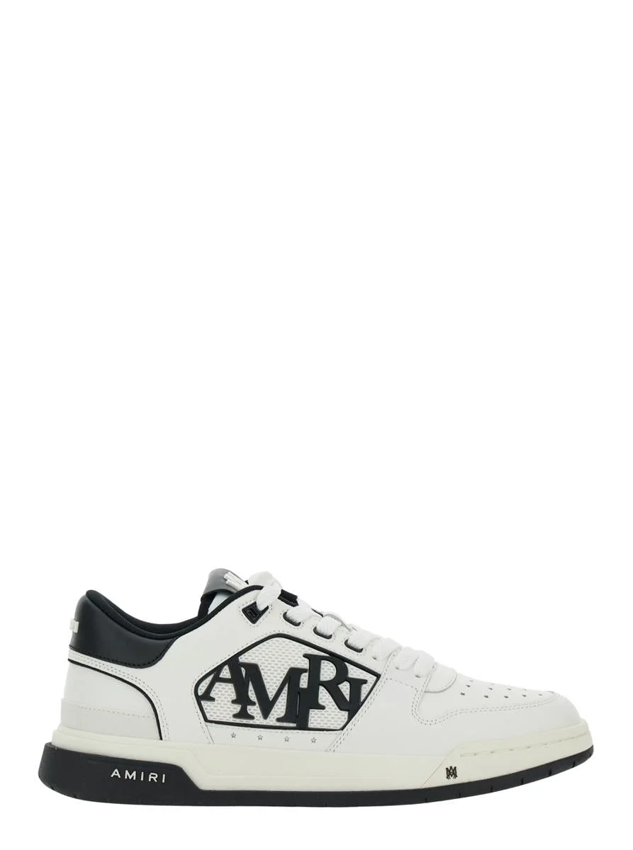 Amiri White Low Top Sneakers With Logo Patch On The Side And Contrasting Heel With Logo Lettering In - 1