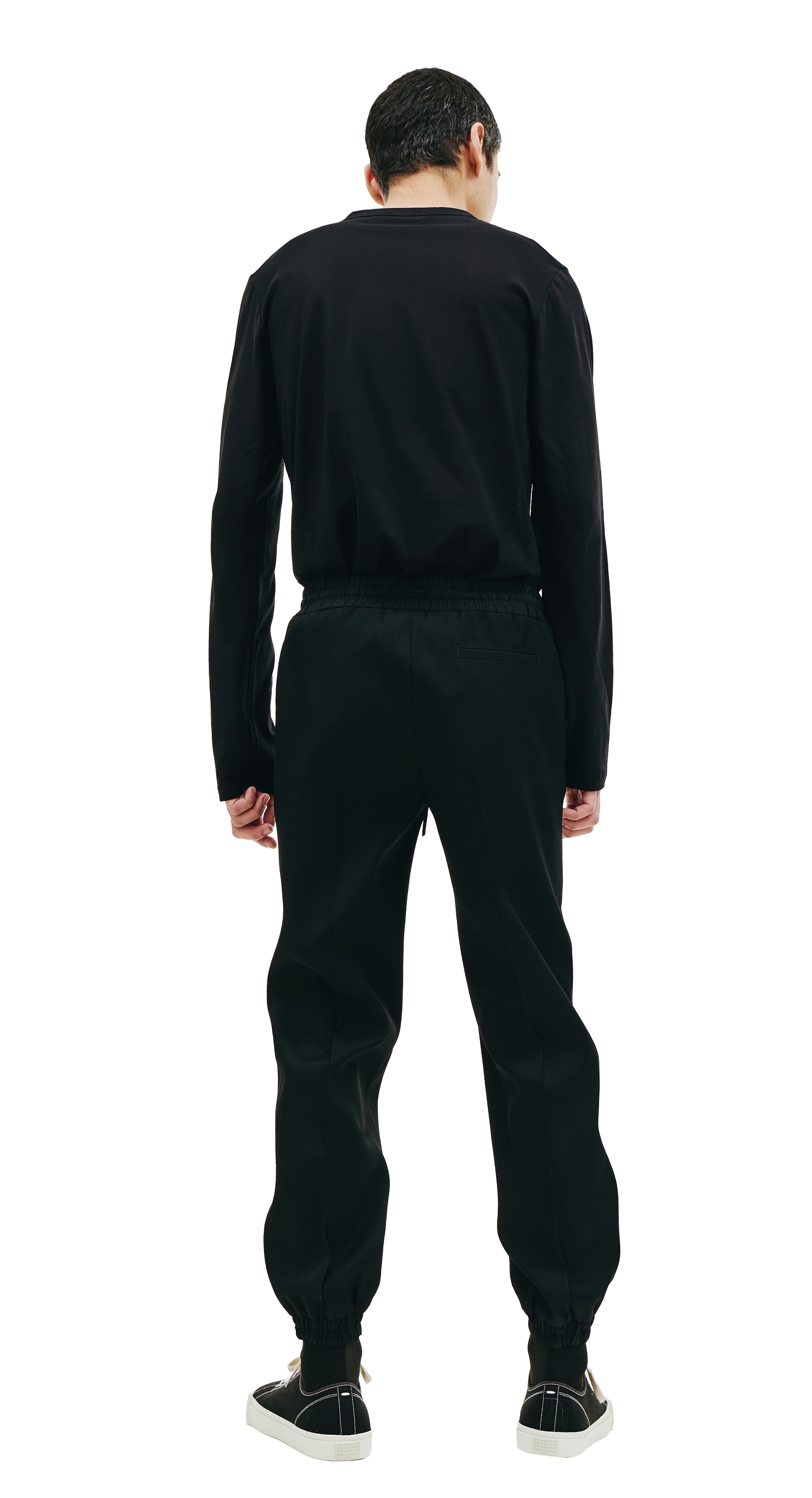 BLACK WOOL SWEATPANTS - 3