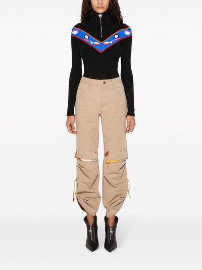 PUCCI patterned-trim cotton cargo trousers outlook