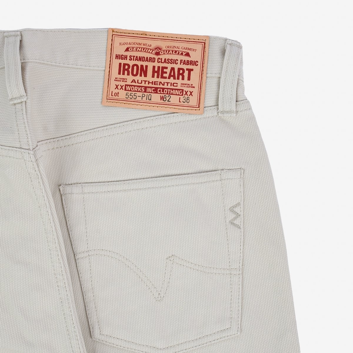 IH-555-PIQ 14oz Cotton Piqué Super Slim Cut Jeans - Ecru - 6