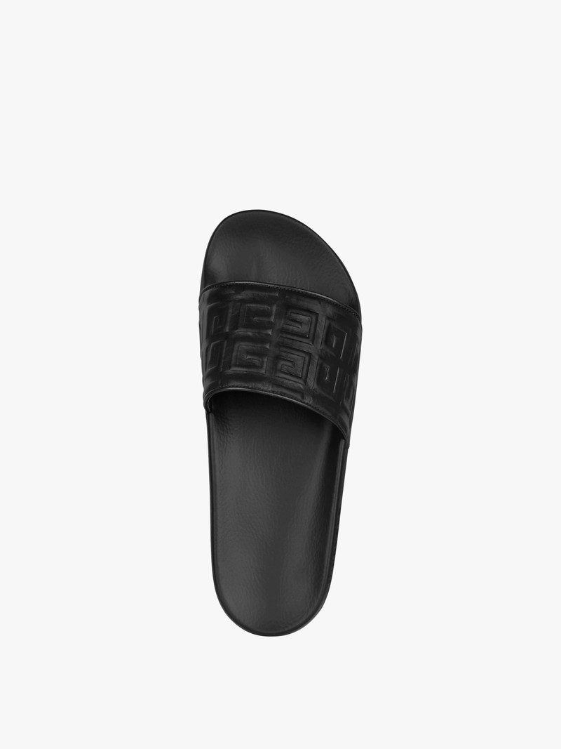GIVENCHY PARIS FLAT SANDALS IN 4G LEATHER 4