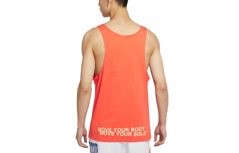 Nike Men's Nike Sportswear Retro Printing Basketball Sports Orange Vest DA0936-842 outlook