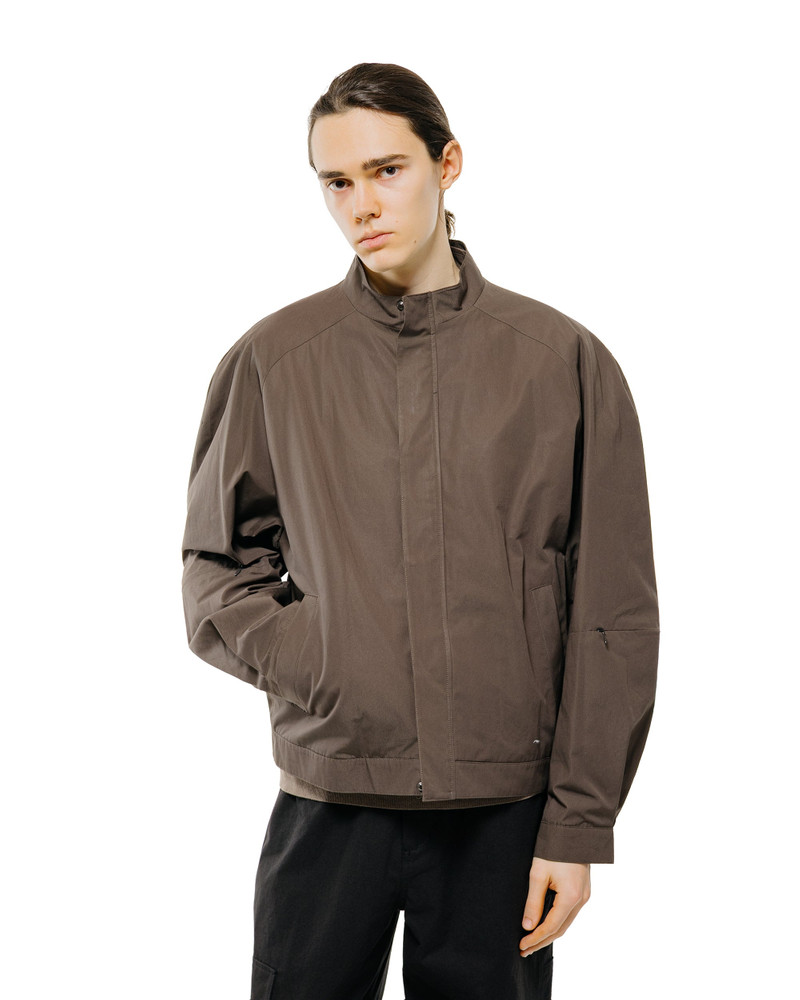 AMOMENTO Raglan Cotton Zip Jumper Brown outlook