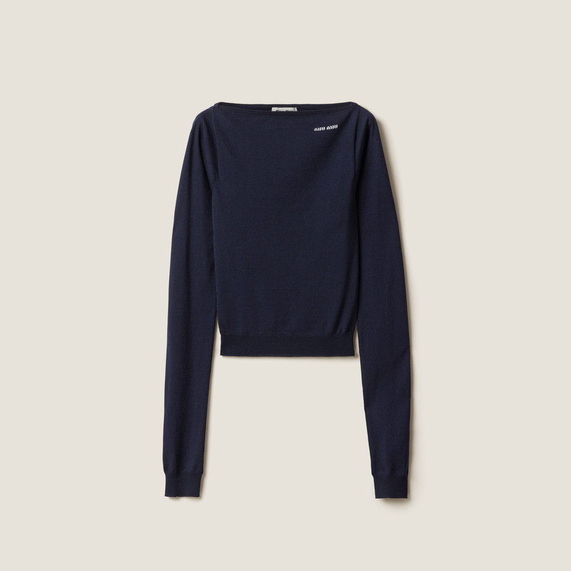 Wool boat-neck sweater 1