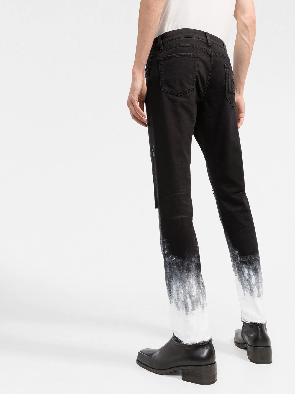 brushstroke-print slim-fit jeans - 3