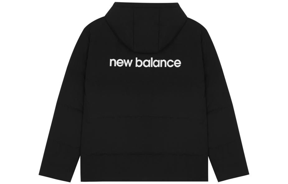 New Balance Logo Print Down Jacket 'Black White' AMJ23343-BK - 2
