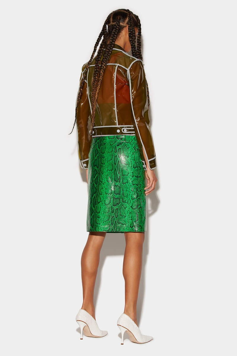 DSQUARED2 LEATHEER LOW-WAIST PYTHON PRINT outlook