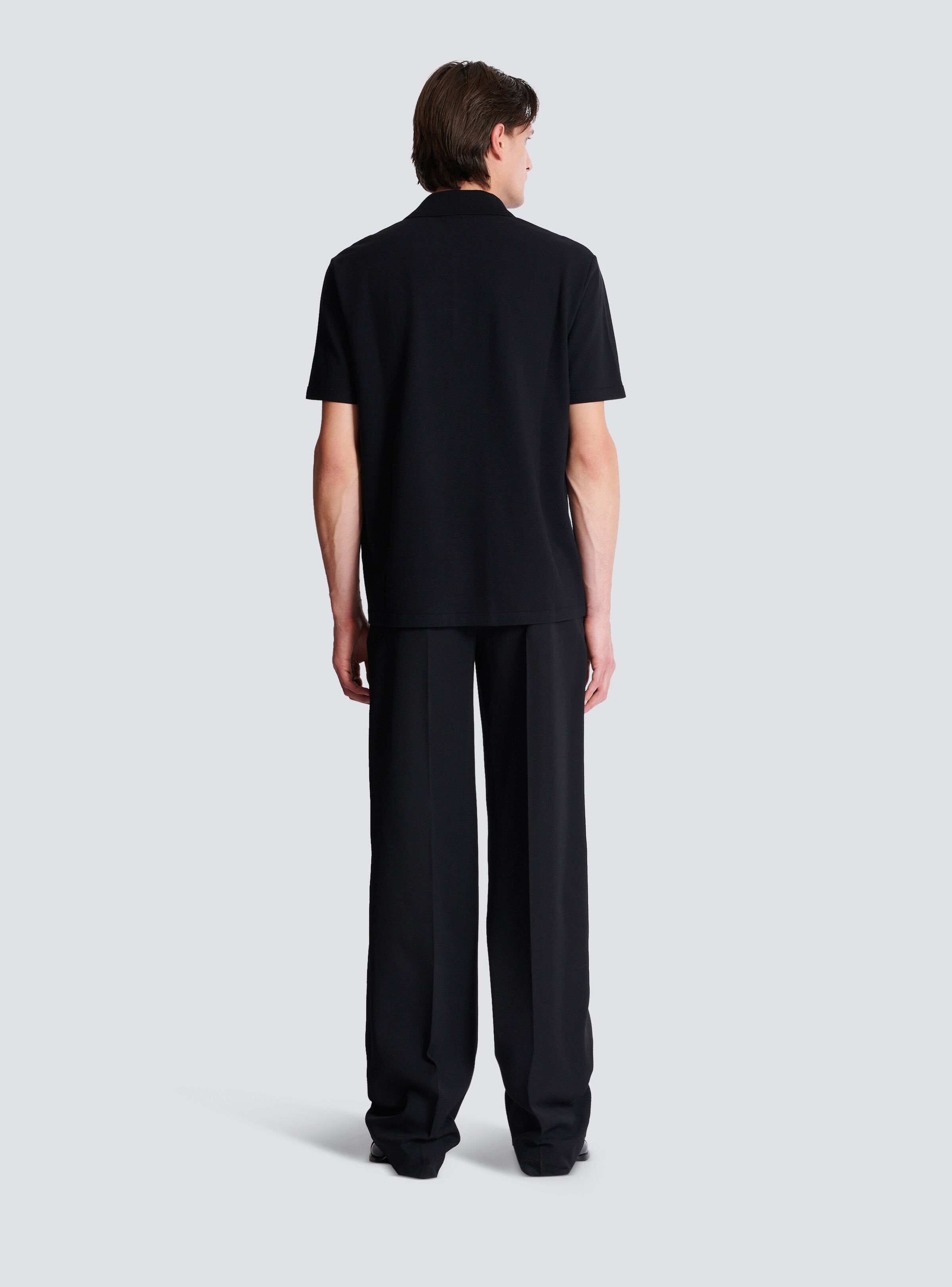 Cotton polo shirt with "Coin" print - 4