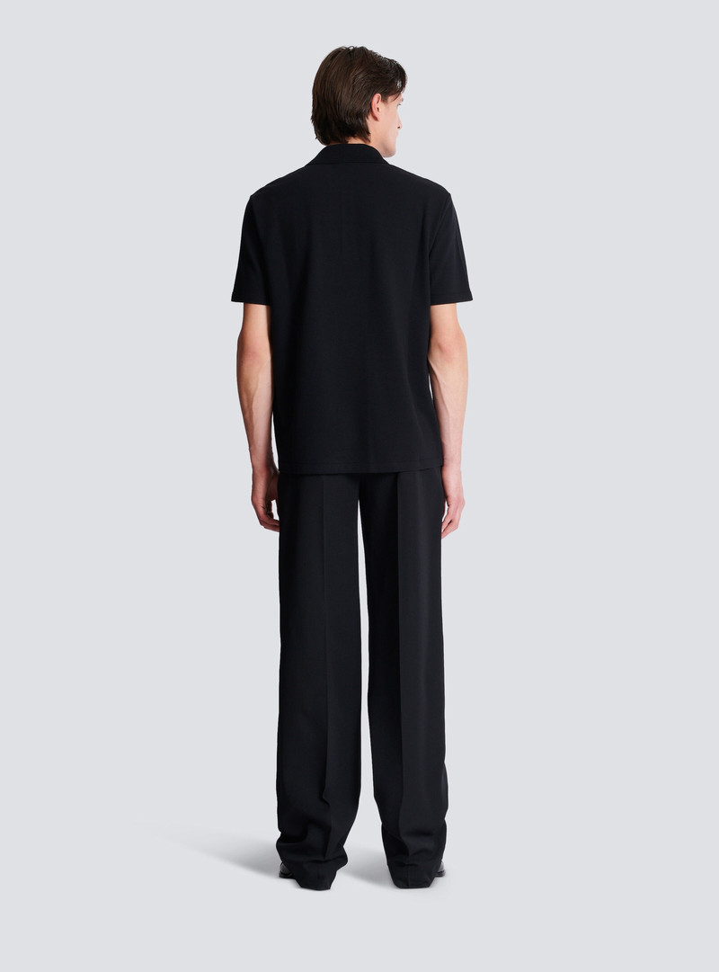 Cotton polo shirt with "Coin" print 4