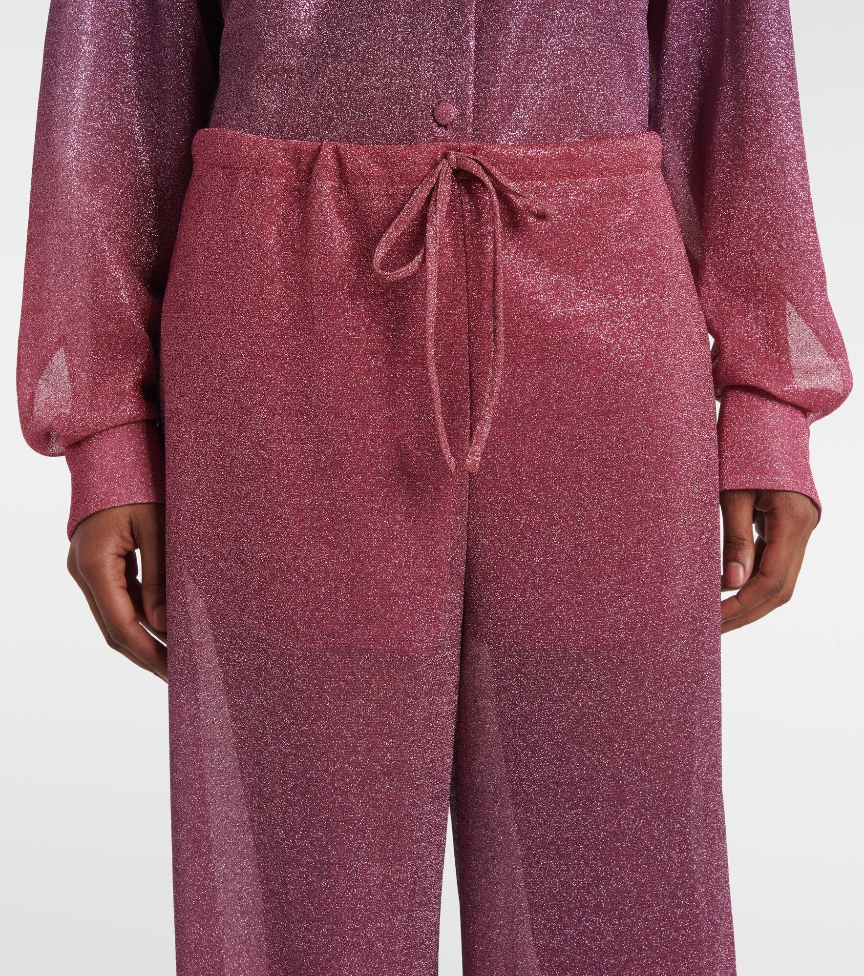 Lumière lamé wide-leg pants - 4