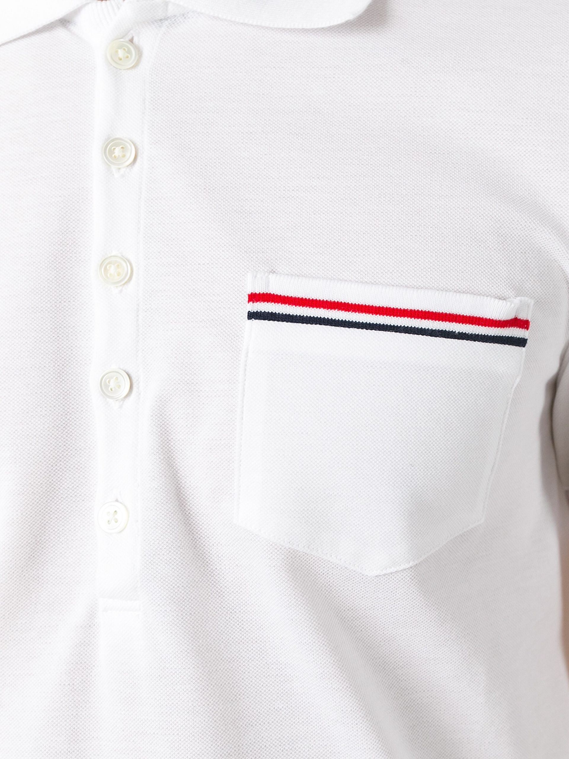 White RWB-Stripe Cotton Polo Shirt - 5