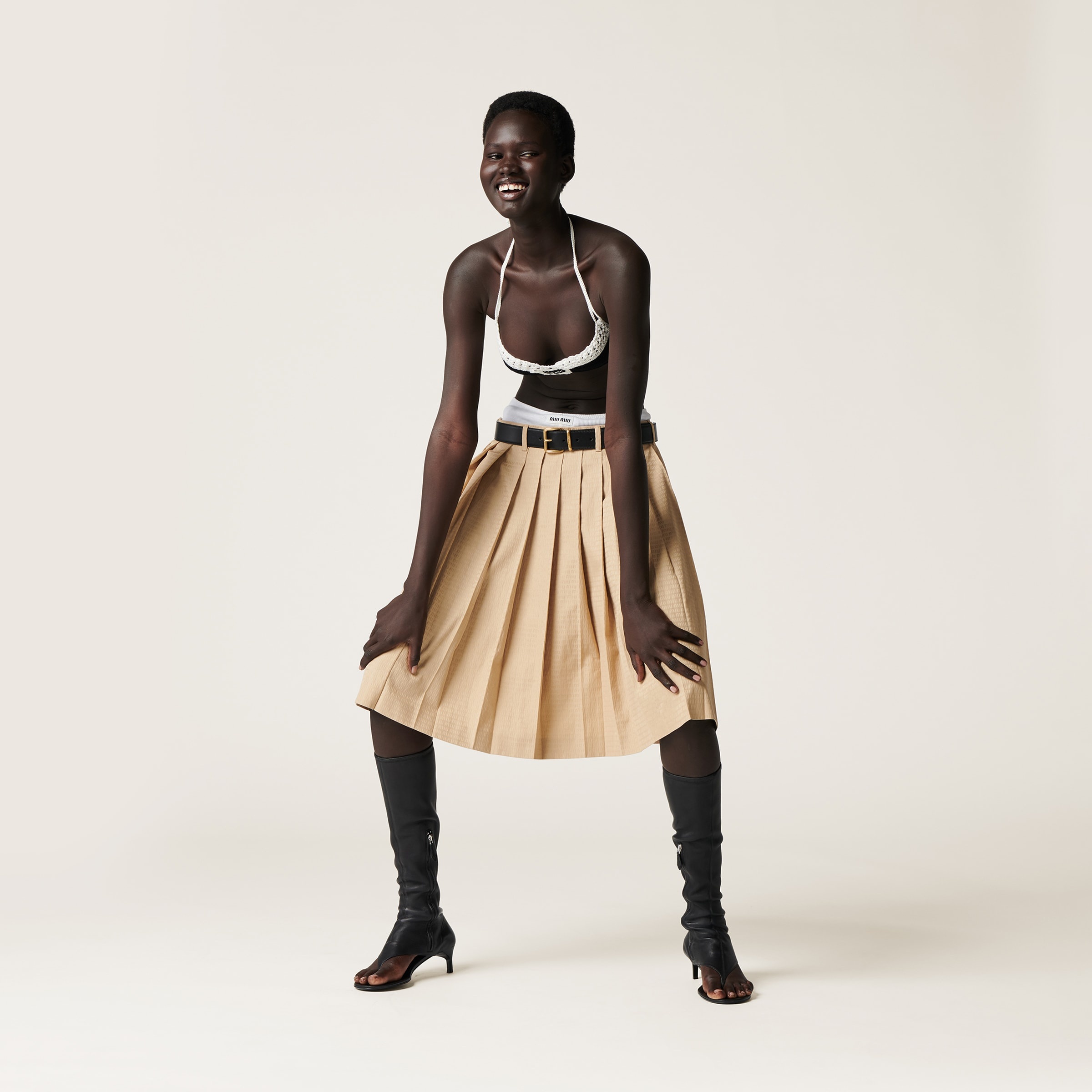 Miu Miu jacquard poplin skirt - 2