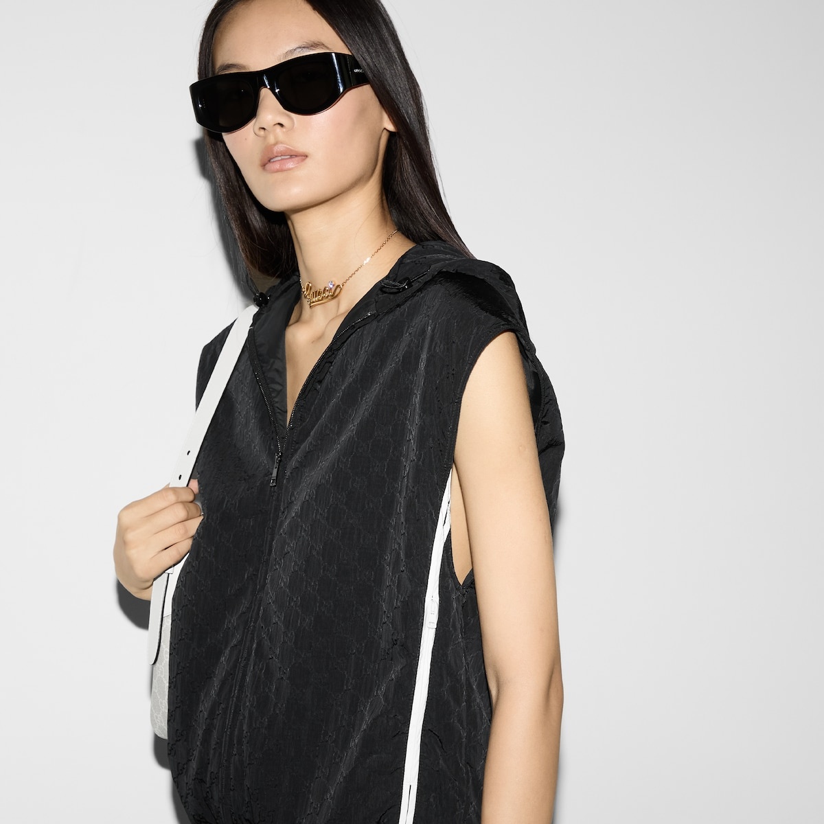 GG nylon hooded gilet - 5